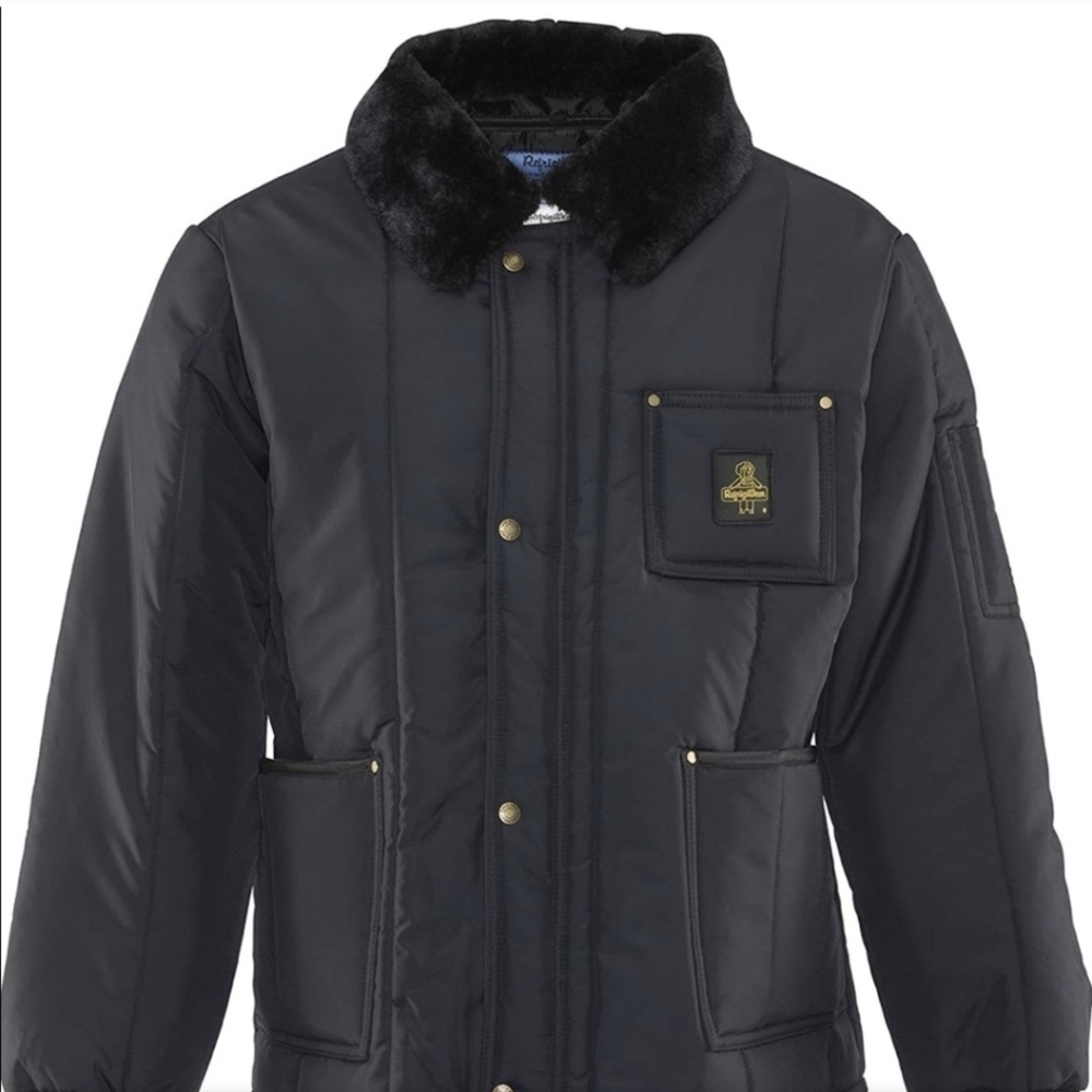 Refrigiwear Iron Tuff Insulated Jacket Black Faux Fur Collar